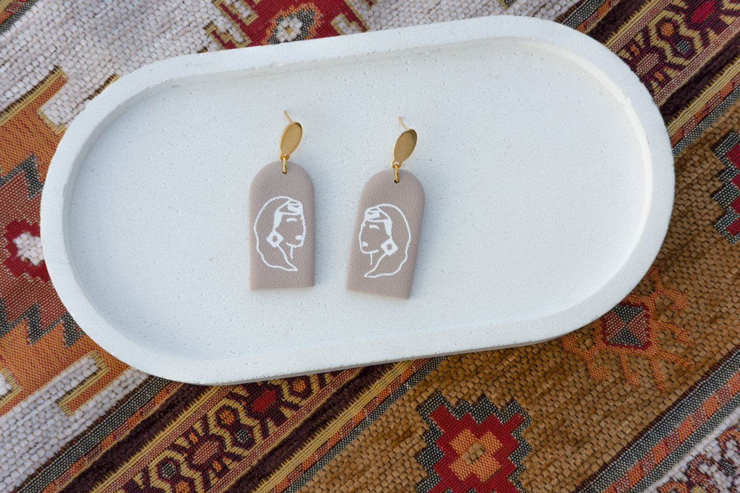 Clay Earrings - Balkan Woman