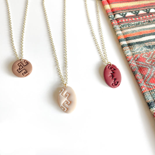 Clay Necklace - Balkan Kilim